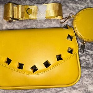 3AM Forever Yellow Studded Women's Bag Set